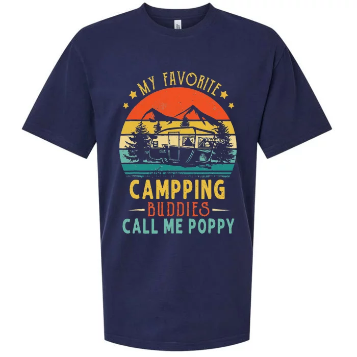 My Favorite Camping Buddies Call Me Poppy Vintage Fathers Sueded Cloud Jersey T-Shirt