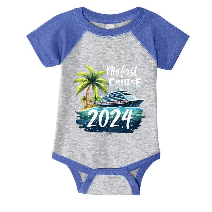 My First Cruise 2024 Funny Vacation 2024 Infant Baby Jersey Bodysuit