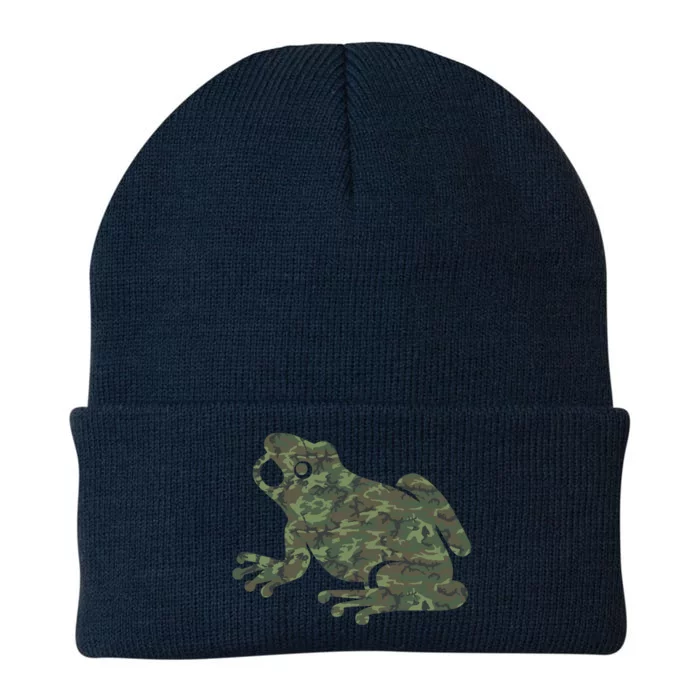 Military Frog Camo Print Us Toad Animal Veteran Gift Great Gift Knit Cap Winter Beanie