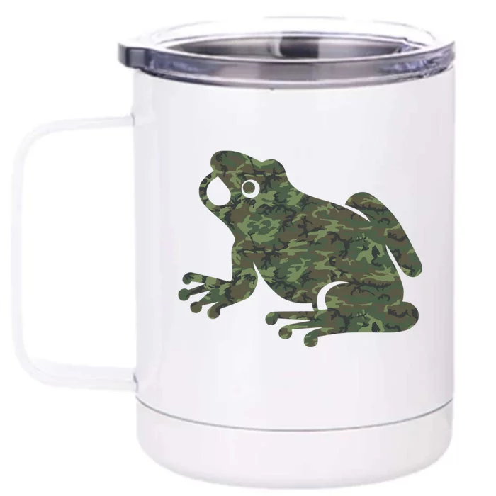 Military Frog Camo Print Us Toad Animal Veteran Gift Great Gift Front & Back 12oz Stainless Steel Tumbler Cup