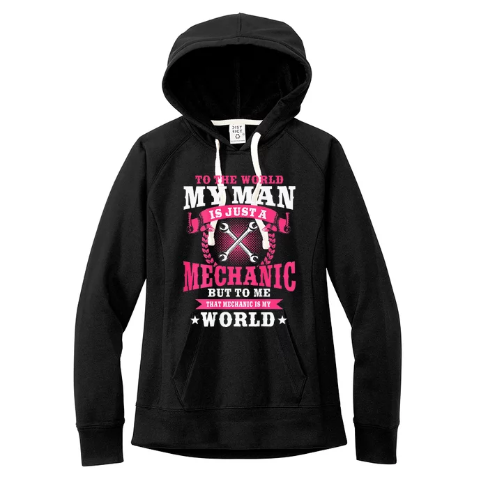 Mechanic Funny Car Repair Design On Back Women's Fleece Hoodie