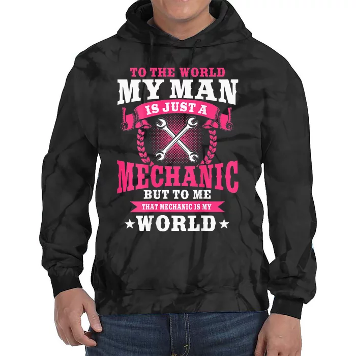 Mechanic Funny Car Repair Design On Back Tie Dye Hoodie