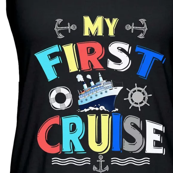 My First Cruise Rookie Travelers Ladies Essential Flowy Tank