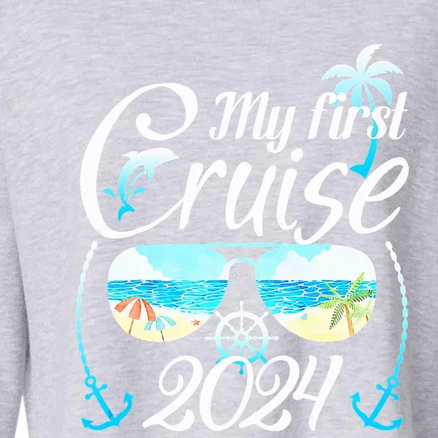 My First Cruise 2024 Family Vacation Cruise Ship Travel Cropped Pullover Crew