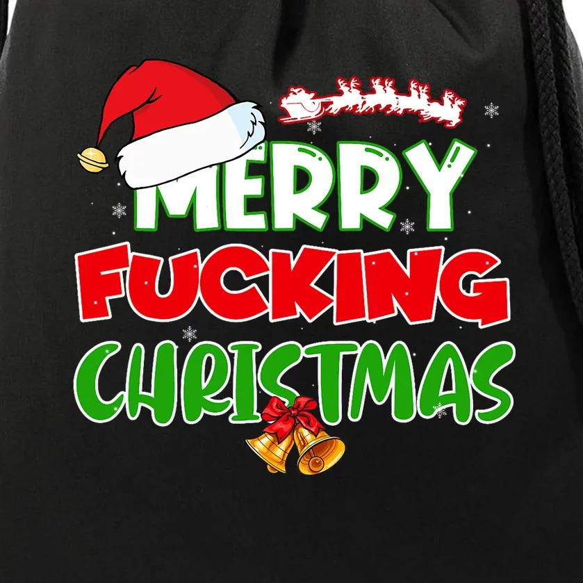 Merry Fucking Christmas Adult Offensive Christmas Drawstring Bag