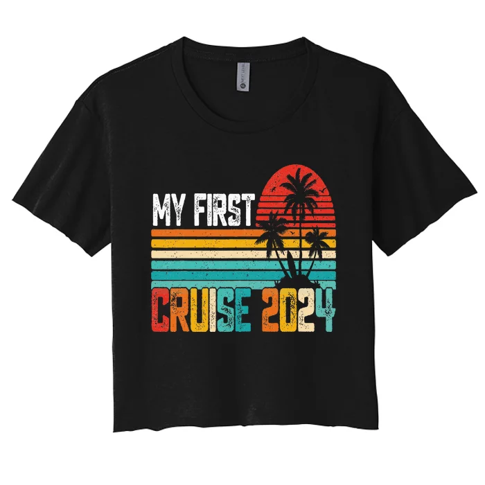 My First Cruise 2024 Family Vacation Cruise Women's Crop Top Tee