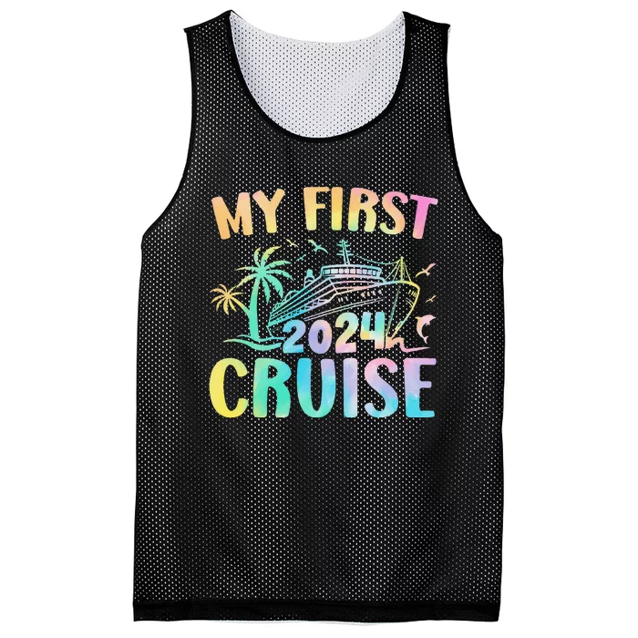 My First Cruise 2024 Vacation Matching Family Cruise Ship Mesh Reversible Basketball Jersey Tank