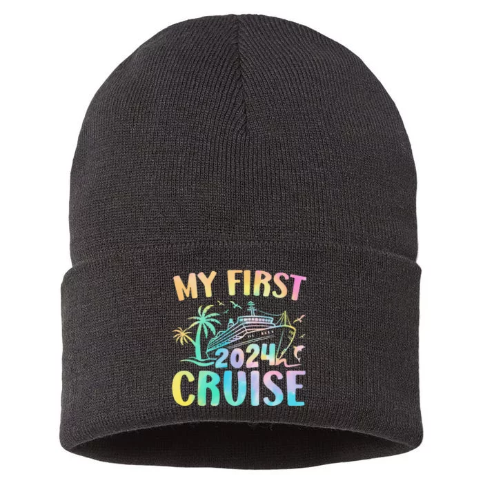 My First Cruise 2024 Vacation Matching Family Cruise Ship Sustainable Knit Beanie