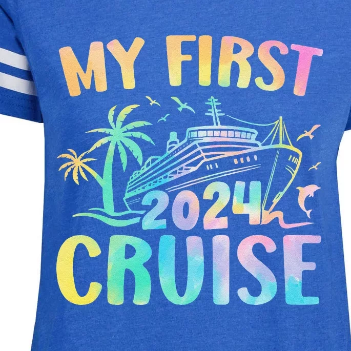 My First Cruise 2024 Vacation Matching Family Cruise Ship Enza Ladies Jersey Football T-Shirt