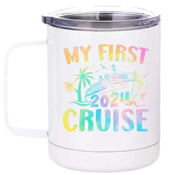 My First Cruise 2024 Vacation Matching Family Cruise Ship Front & Back 12oz Stainless Steel Tumbler Cup