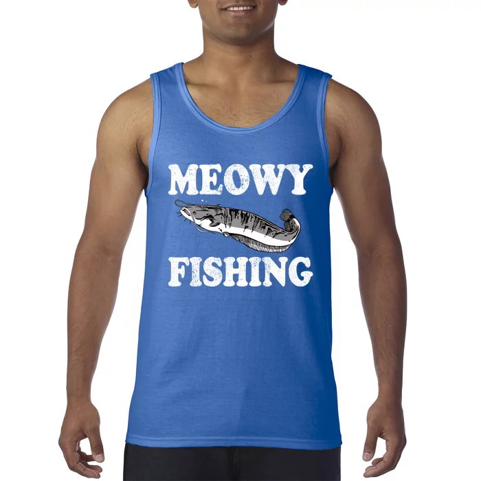 Meowy Fishing Cat Fisher Angler Funny Fishing Lover Great Gift Tank Top