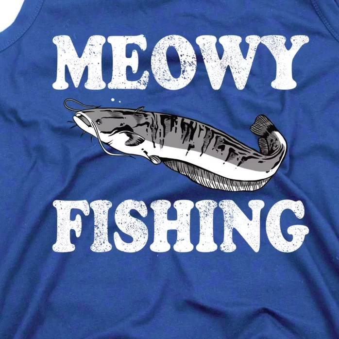 Meowy Fishing Cat Fisher Angler Funny Fishing Lover Great Gift Tank Top