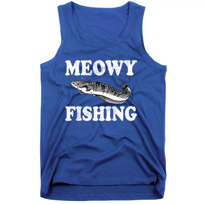 Meowy Fishing Cat Fisher Angler Funny Fishing Lover Great Gift Tank Top