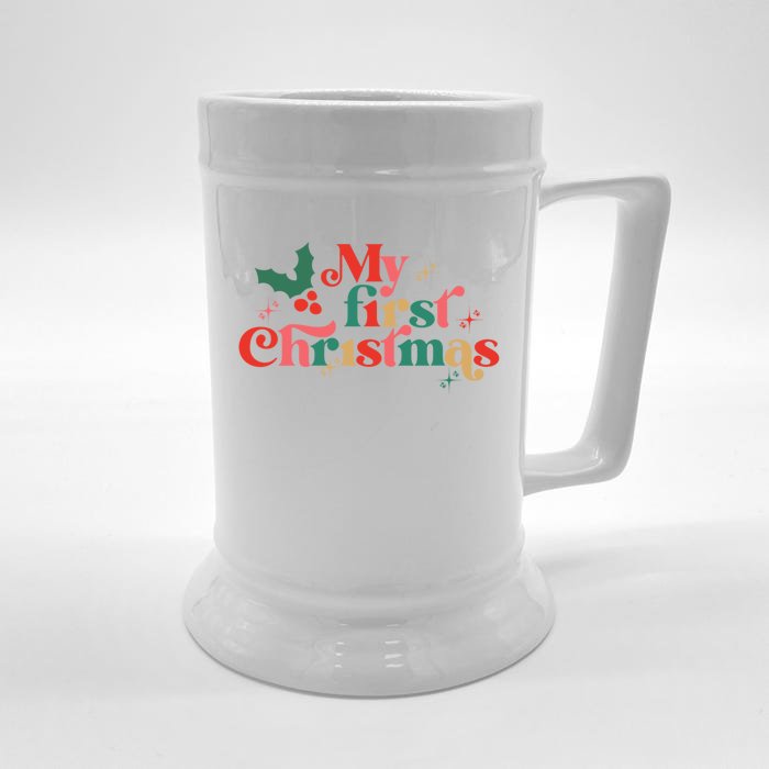 My First Christmas 1st Christmas Newborn Gift Front & Back Beer Stein