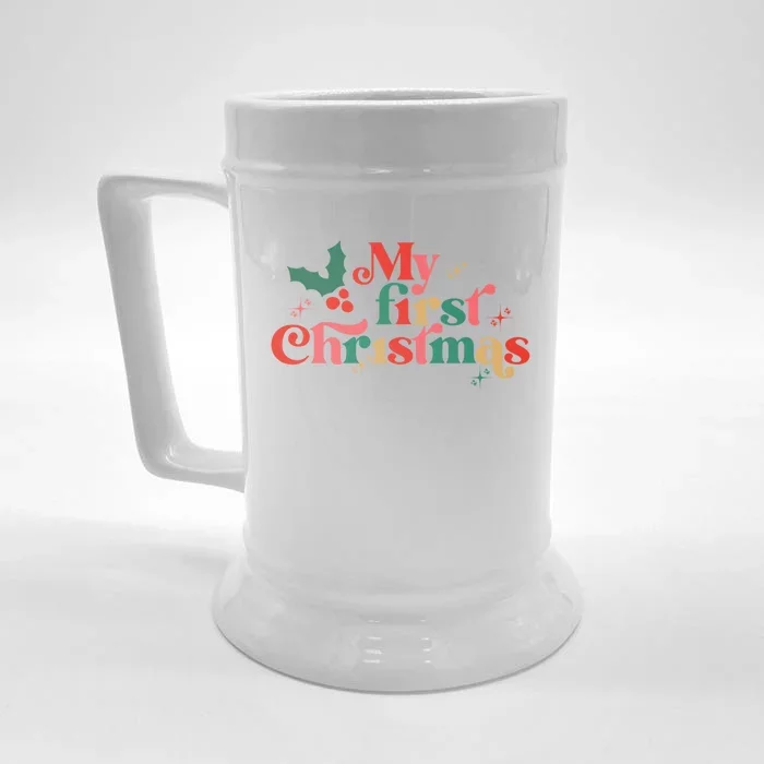 My First Christmas 1st Christmas Newborn Gift Front & Back Beer Stein