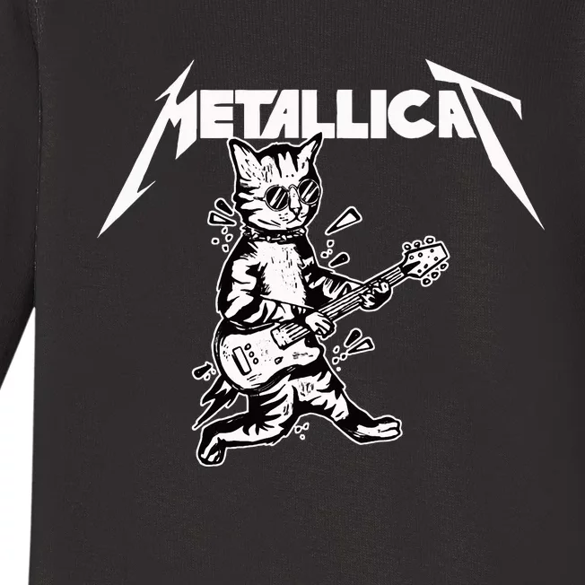 Metallicat Funny Cat Baby Long Sleeve Bodysuit