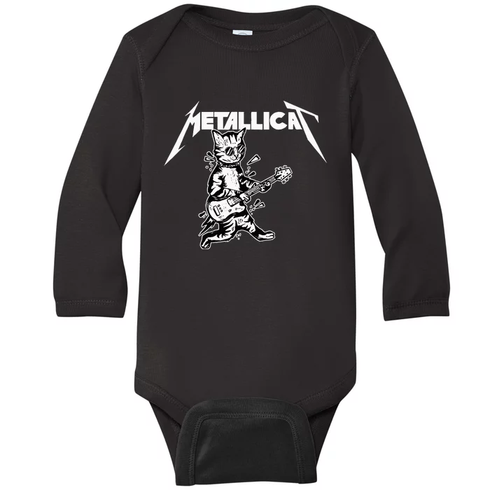 Metallicat Funny Cat Baby Long Sleeve Bodysuit