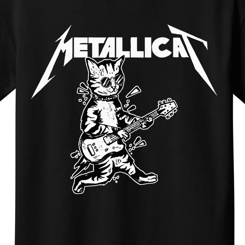 Metallicat Funny Cat Kids T-Shirt