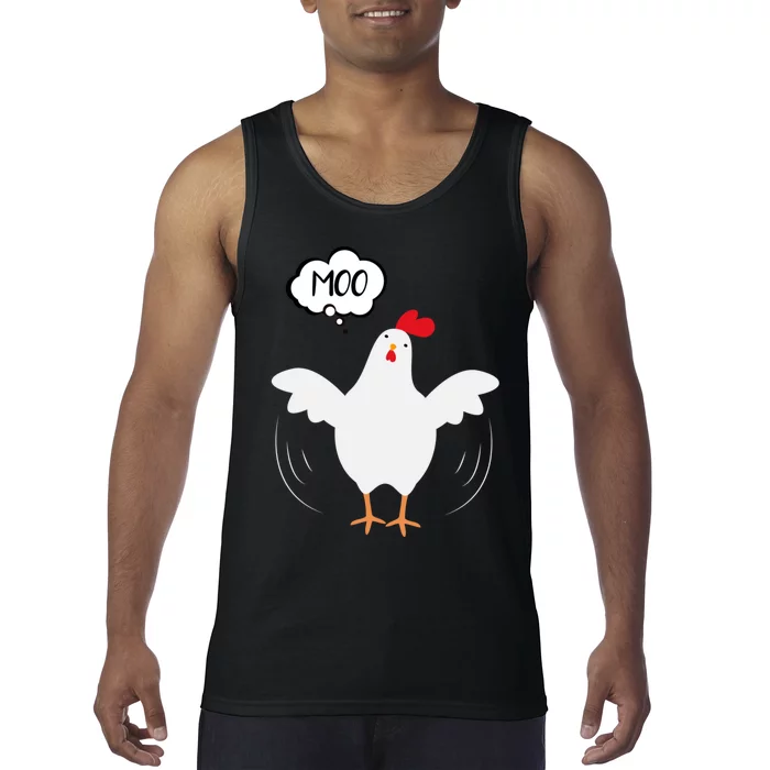 Moo Funny Cow Chicken Tank Top