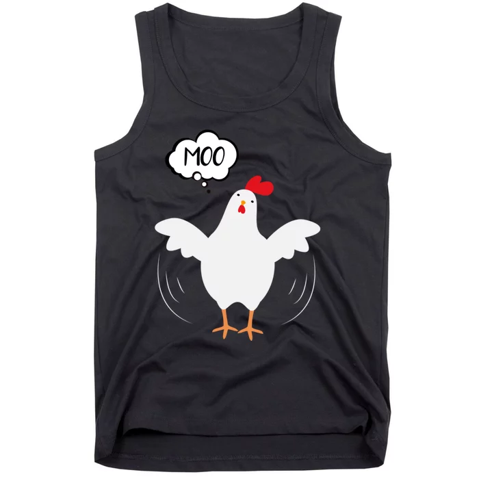 Moo Funny Cow Chicken Tank Top