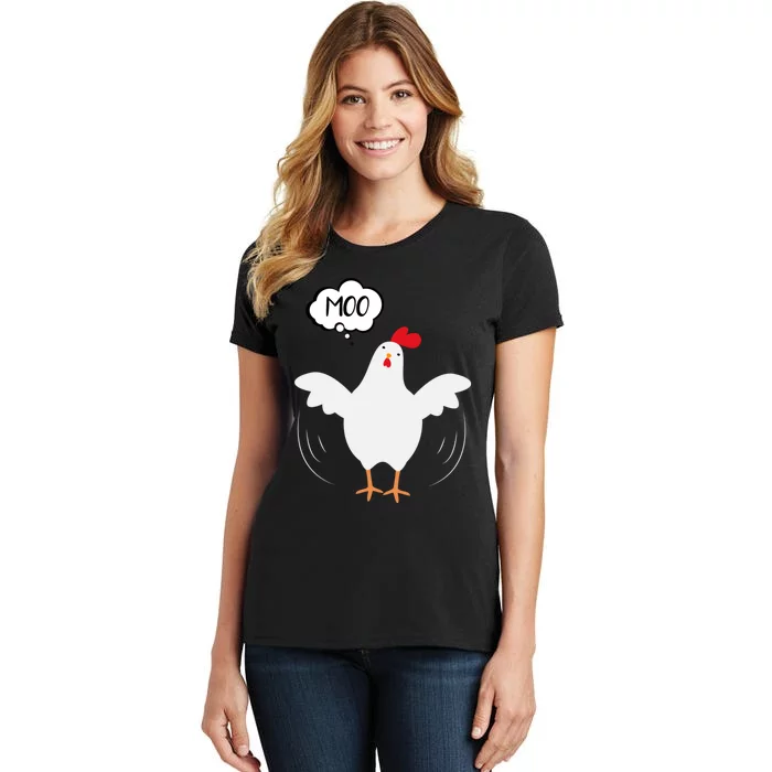 Moo Funny Cow Chicken Women's T-Shirt