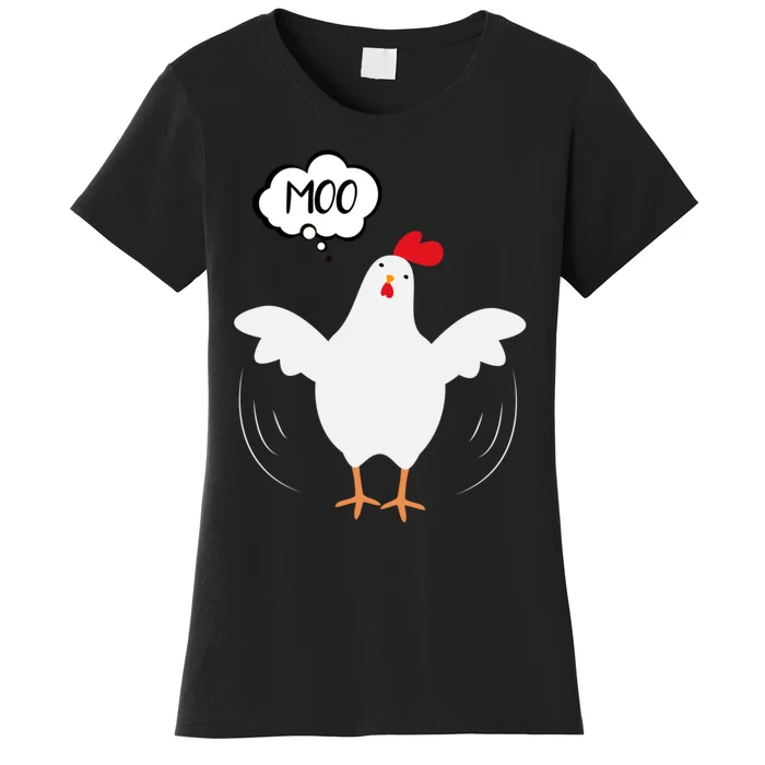 Moo Funny Cow Chicken Women's T-Shirt