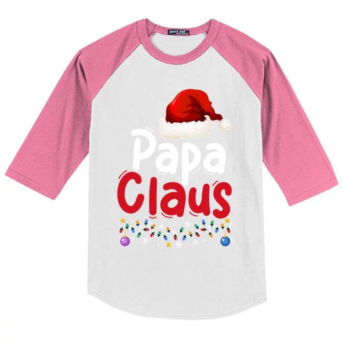 Matching Family Christmas Pajama Papa Santa Claus Costume Gift Kids Colorblock Raglan Jersey