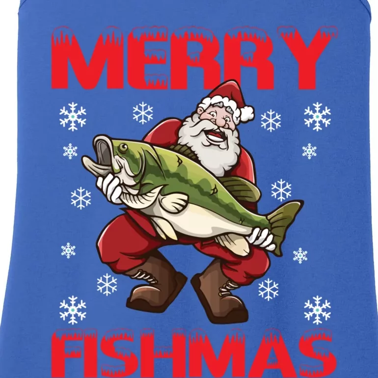 Merry Fishmas Christmas Fishing Fish Cool Gift Ladies Essential Tank