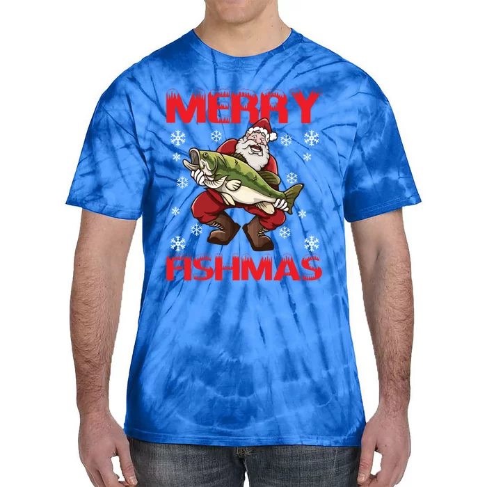 Merry Fishmas Christmas Fishing Fish Cool Gift Tie-Dye T-Shirt