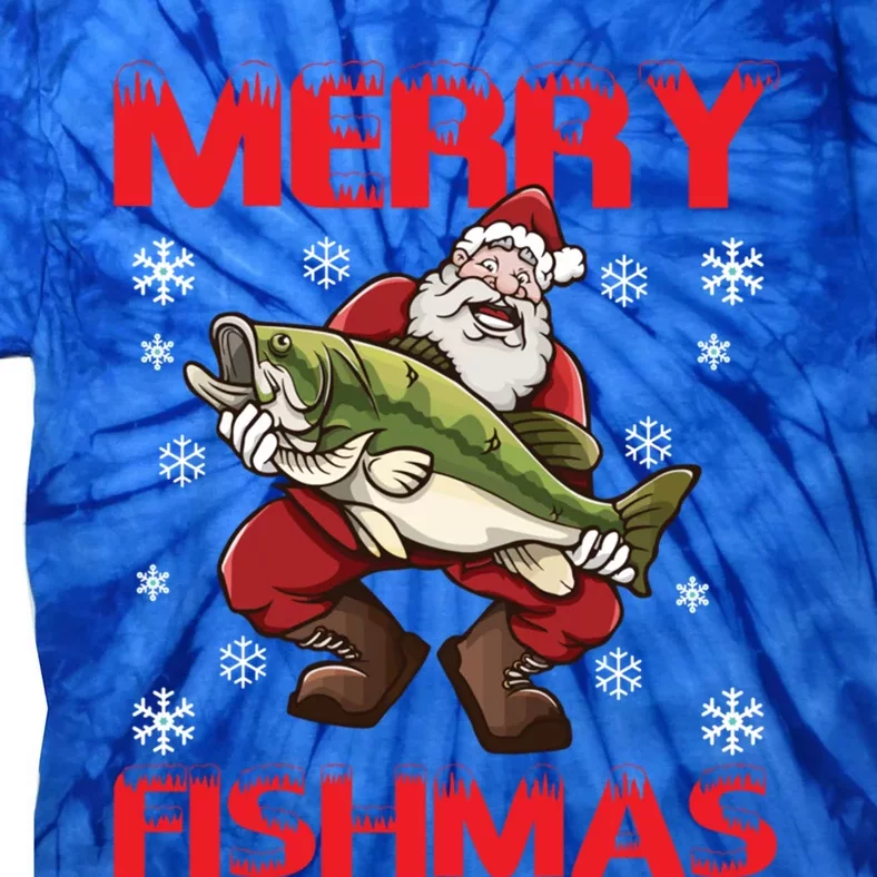 Merry Fishmas Christmas Fishing Fish Cool Gift Tie-Dye T-Shirt