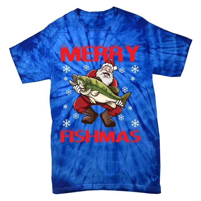 Merry Fishmas Christmas Fishing Fish Cool Gift Tie-Dye T-Shirt