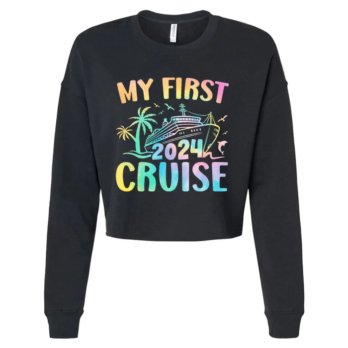 My First Cruise 2024 Vacation Matching Family Cruise Ship Cropped Pullover Crew