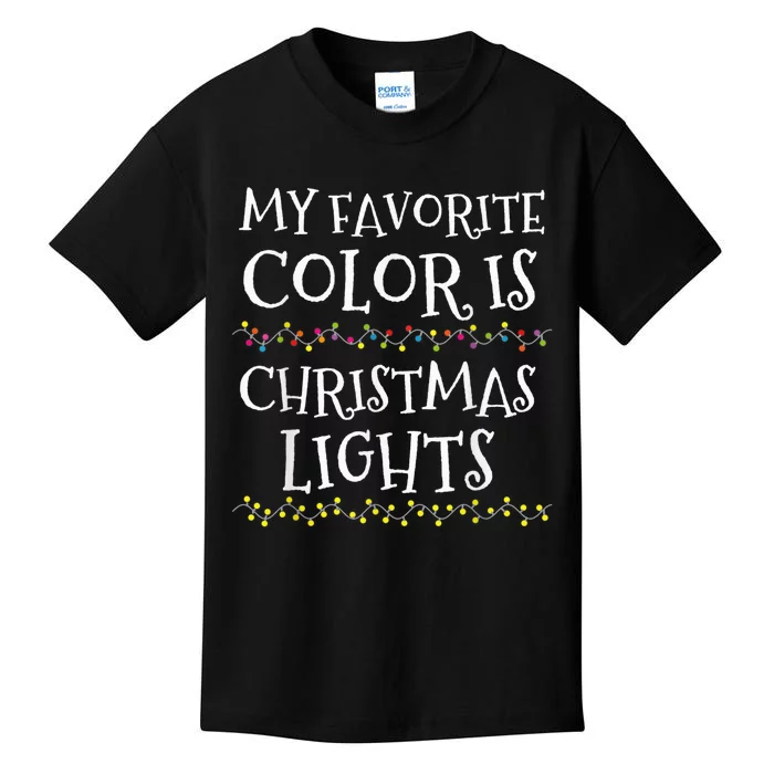 My Favorite Color Is Christmas Lights Funny Kids T-Shirt