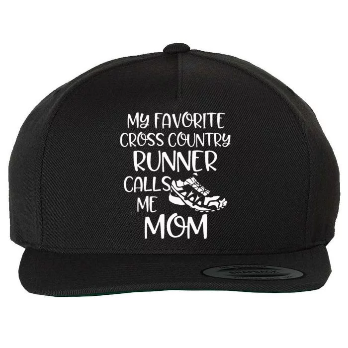 My Favorite Cross Country Runner Calls Me Mom Running Gift Wool Snapback Cap