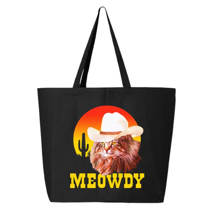 Meowdy! Funny Country Music Cat Cowboy Hat 25L Jumbo Tote