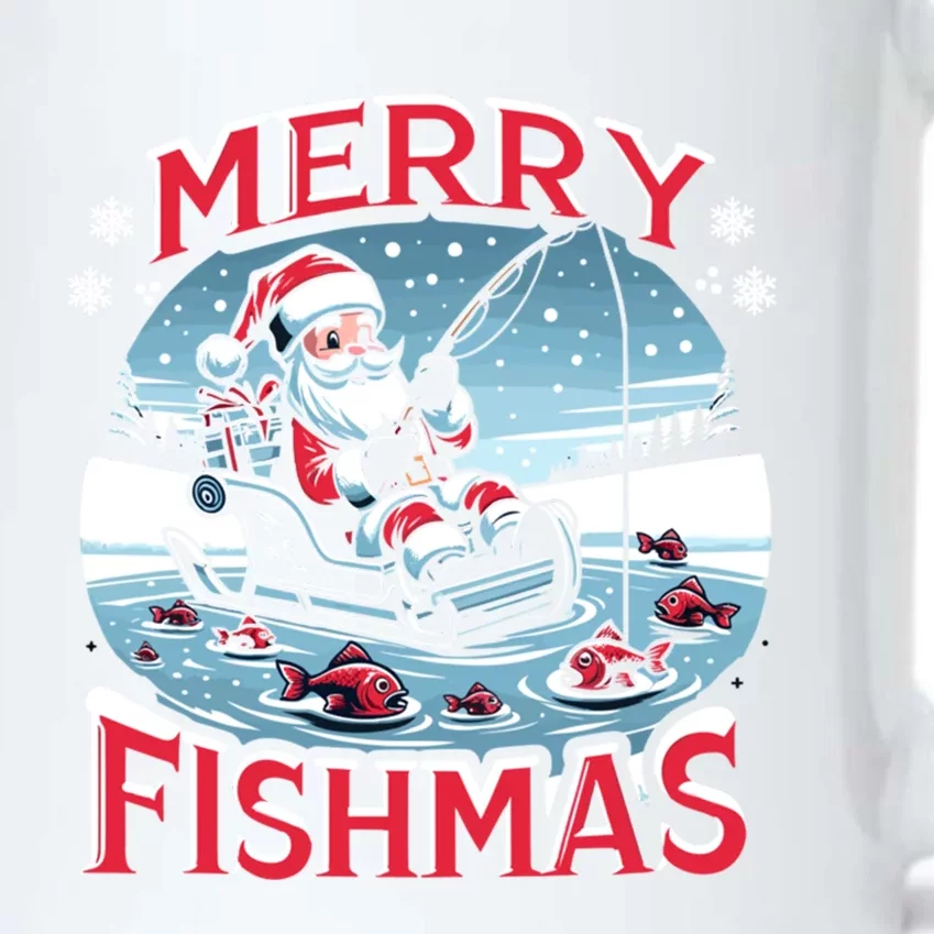 Merry Fishmas Christmas Funny Fishing Gift Black Color Changing Mug