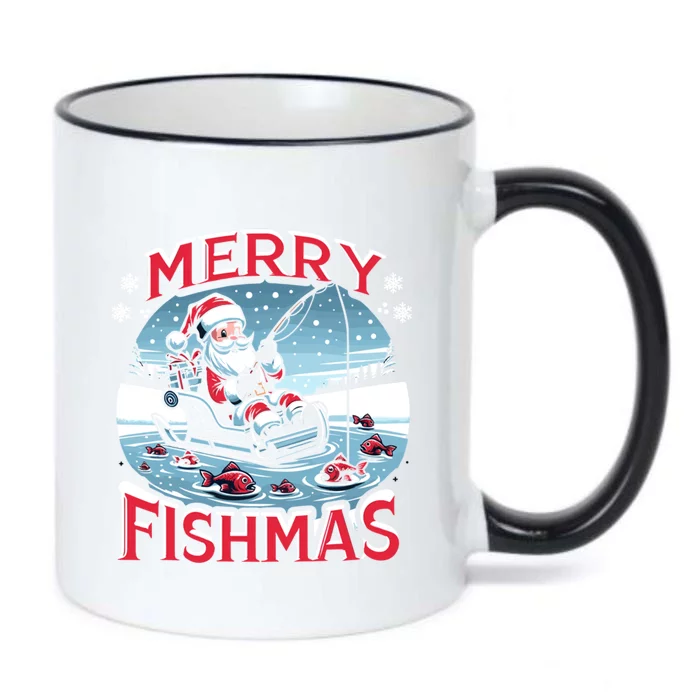 Merry Fishmas Christmas Funny Fishing Gift Black Color Changing Mug