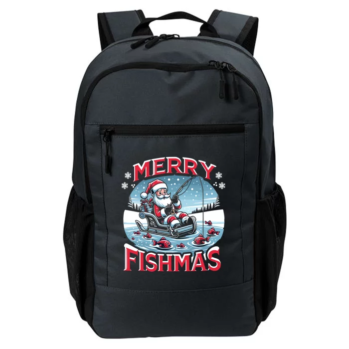 Merry Fishmas Christmas Funny Fishing Gift Daily Commute Backpack