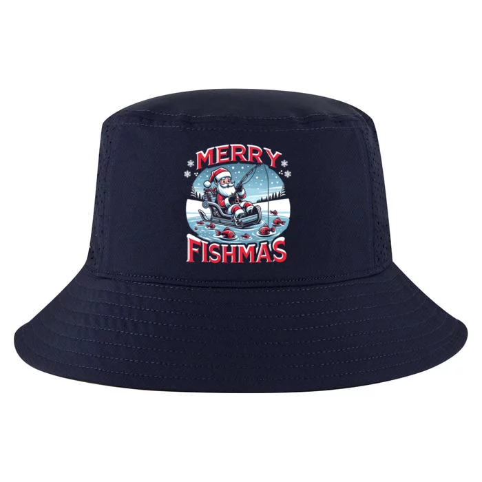 Merry Fishmas Christmas Funny Fishing Gift Cool Comfort Performance Bucket Hat