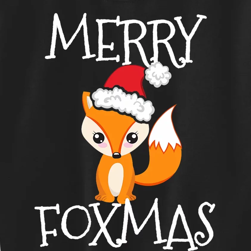 Merry Foxmas Cute Kawaii Chibi Anime Fox Christmas Tank Top Kids Sweatshirt