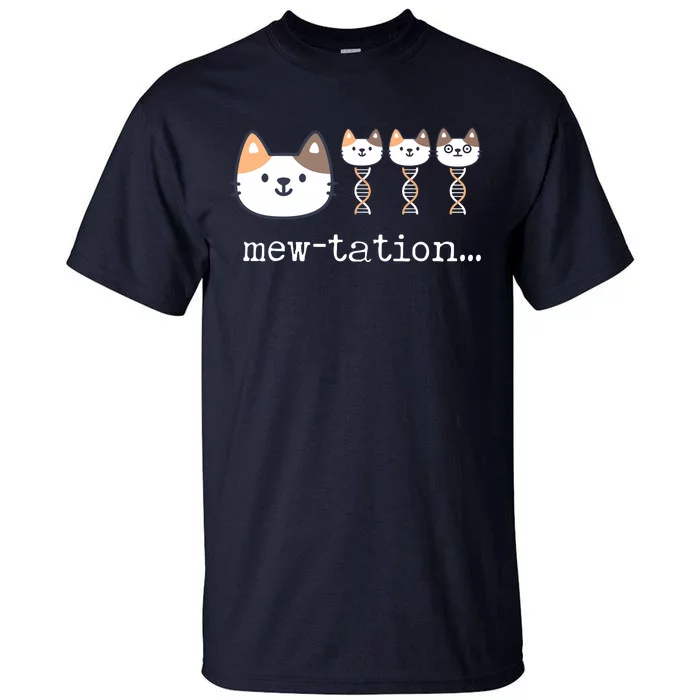 Mewtation Funny Cat Science Dna Cells Biology Teacher Tall T-Shirt