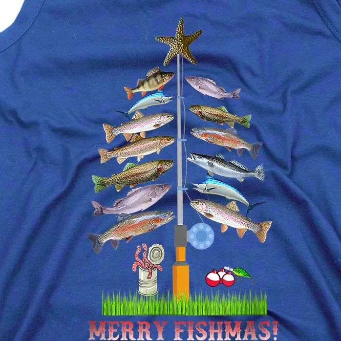 Merry Fishmas Christmas Tree Funny Gift Tank Top