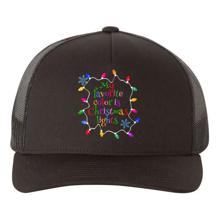 My Favorite Color is Christmas Lights Yupoong Adult 5-Panel Trucker Hat