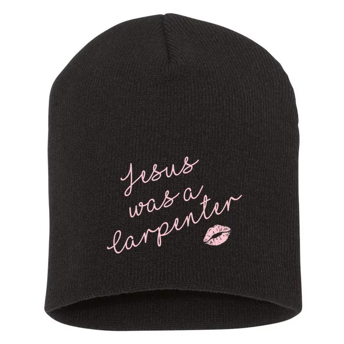 Music Festival Clothing Girl Women Jesus Was A Carpenter Short Acrylic Beanie