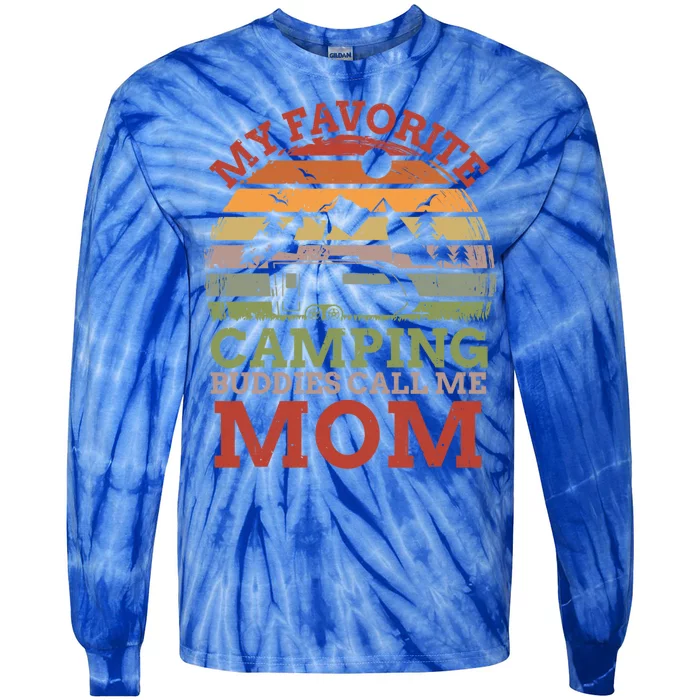 My Favorite Camping Buddies Call Me Mom Vintage Mothers Day Gift Tie-Dye Long Sleeve Shirt