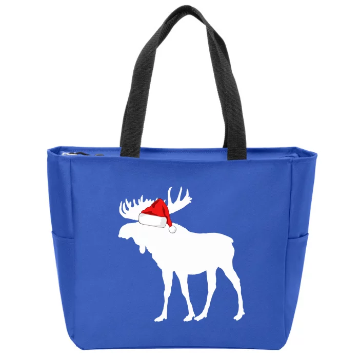 Matching Family Christmas Design: Christmas Moose Meaningful Gift Zip Tote Bag