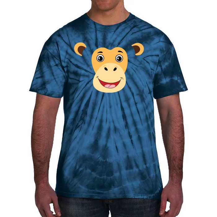 Monkey Face Costume Cute Easy Animal Halloween Gift Tie-Dye T-Shirt