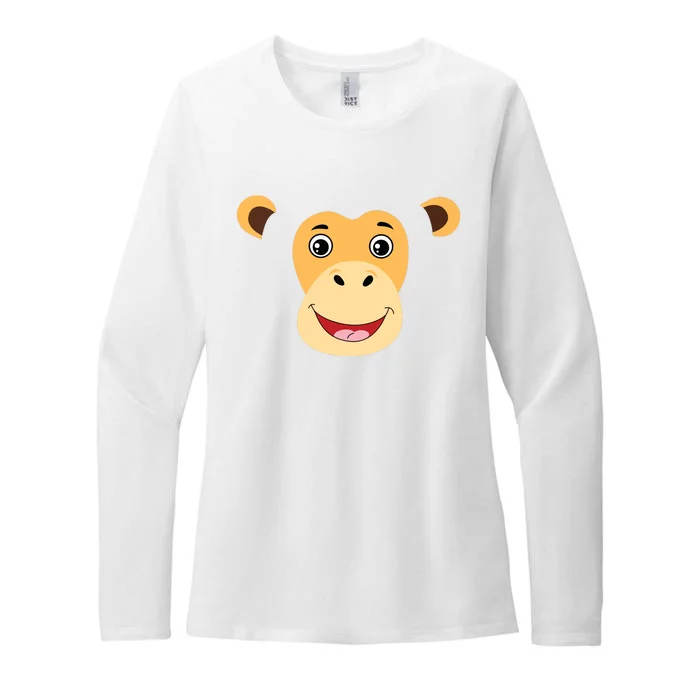 Monkey Face Costume Cute Easy Animal Halloween Gift Womens CVC Long Sleeve Shirt