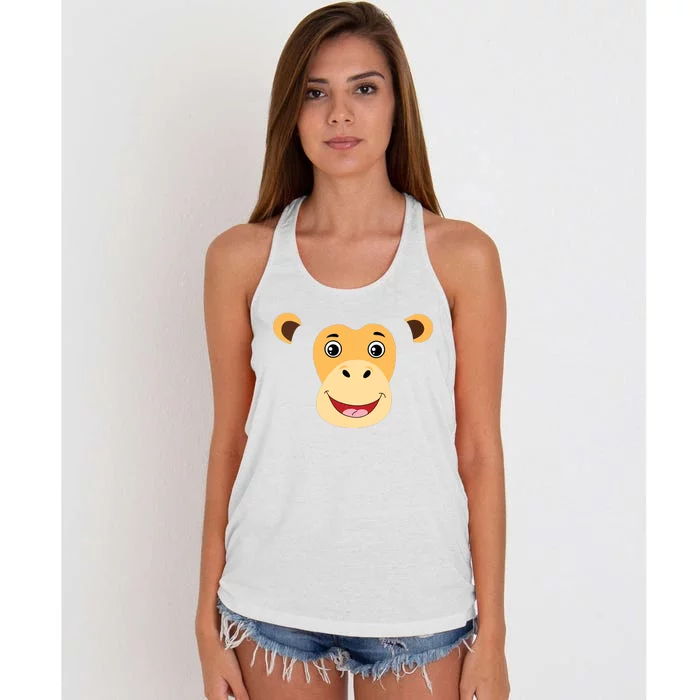 Monkey Face Costume Cute Easy Animal Halloween Gift Women's Knotted Racerback Tank