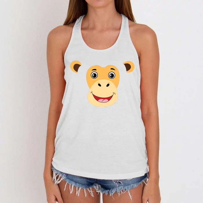 Monkey Face Costume Cute Easy Animal Halloween Gift Women's Knotted Racerback Tank